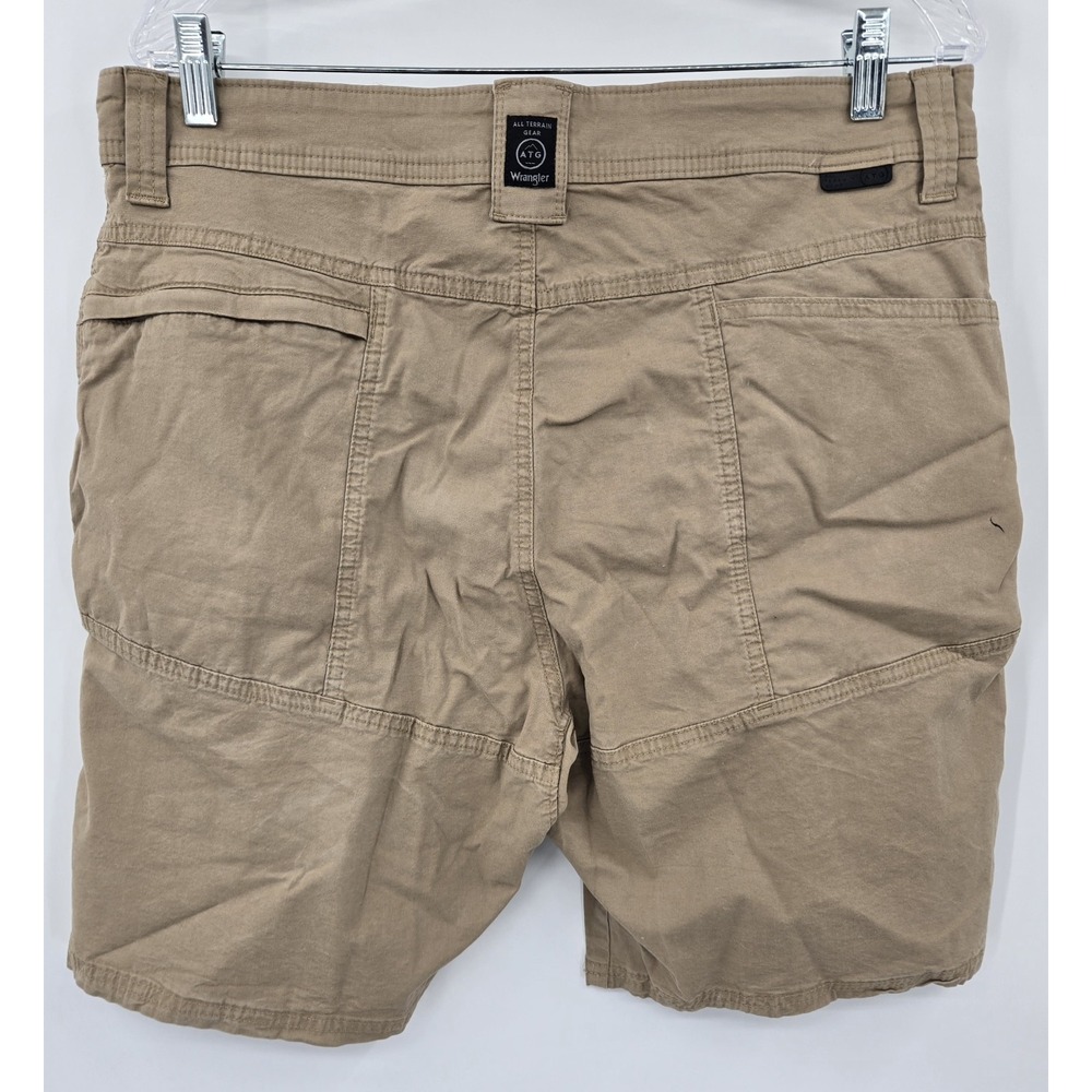 Wrangler ATG Cargo Shorts Men 34 (Fits 35) Khaki All Terrain Gear Nylon Stretch
